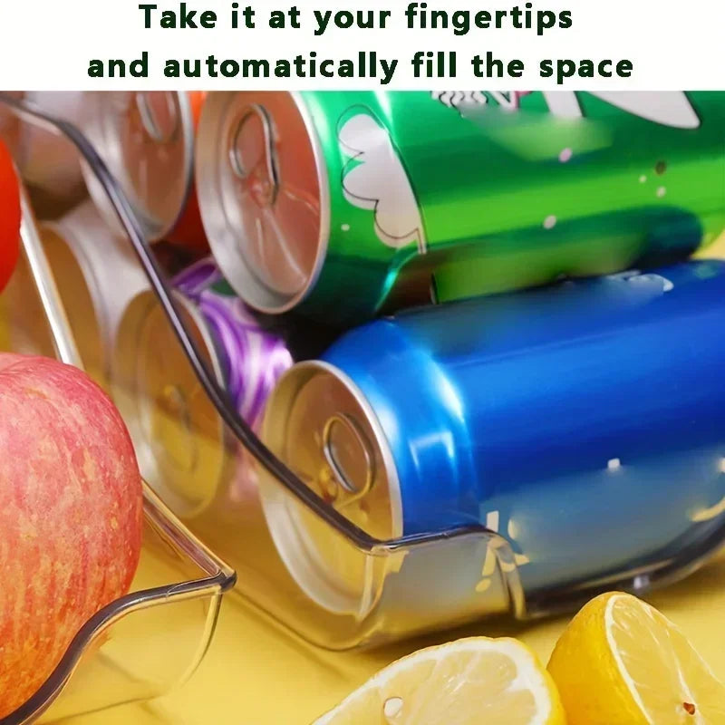 Rolling Can Organizer for Fridge — Automatic Soda & Beer Can Dispenser